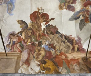 Johannes Döparen predikar med änglar, sybiler och profeter, ca 1696-97